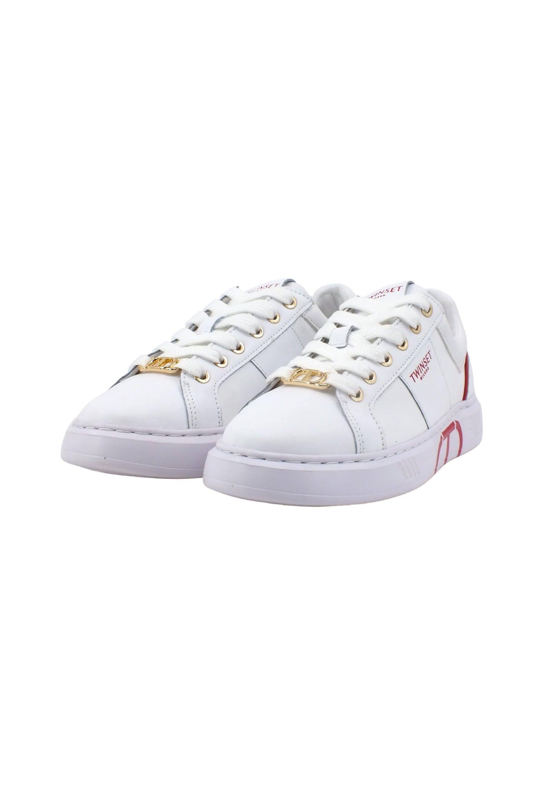 TWINSET Sneaker Donna Bianco Ottico Papavero 231TCP070 - Sandrini Calzature e Abbigliamento