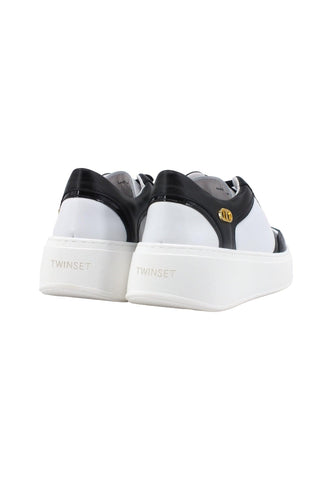 TWINSET Sneaker Platform Donna Bianco Ottico Nero 232TCT180 - Sandrini Calzature e Abbigliamento