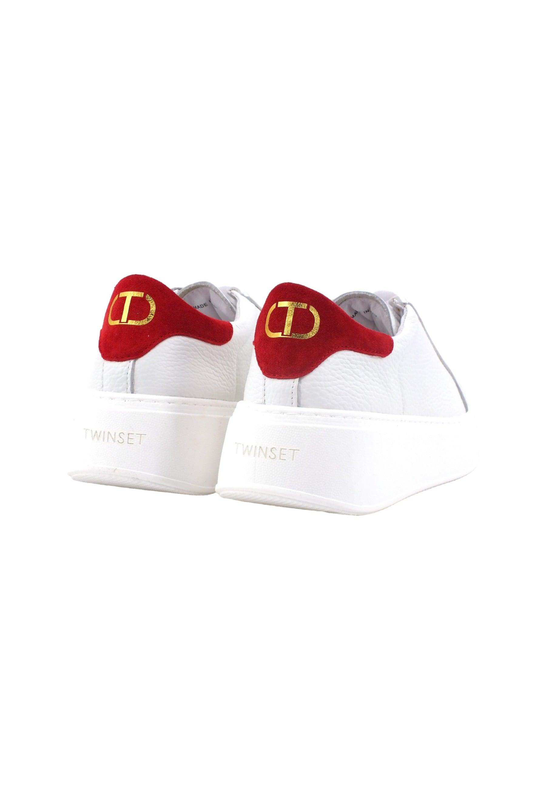 TWINSET Sneaker Platform Donna Bianco Ottico Rosso 232TCT190 - Sandrini Calzature e Abbigliamento