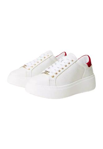 TWINSET Sneaker Platform Donna Bianco Ottico Rosso 232TCT190 - Sandrini Calzature e Abbigliamento