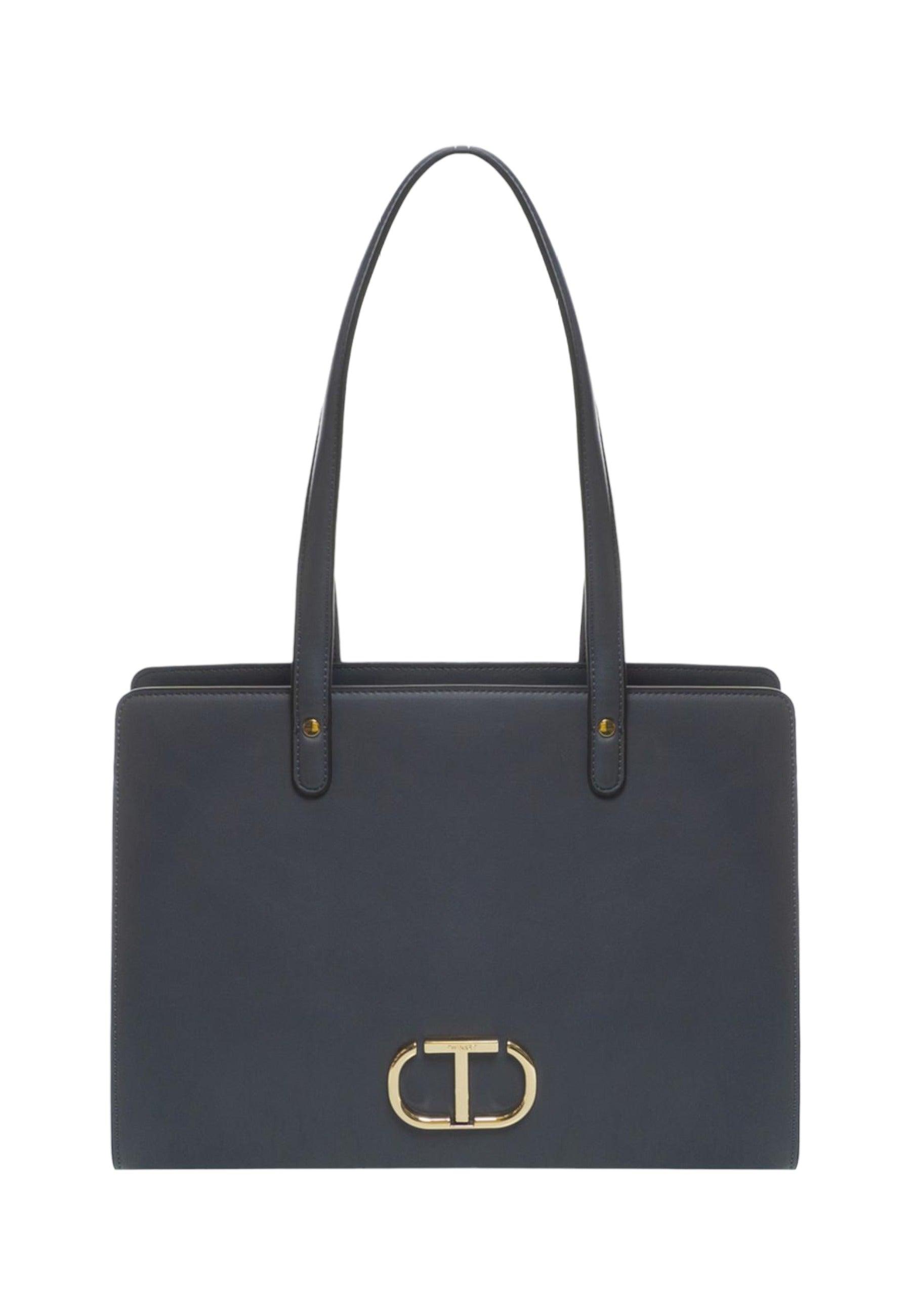 TWINSET Top Handle Borsa Rigida Blue Grey 232TB7070 - Sandrini Calzature e Abbigliamento