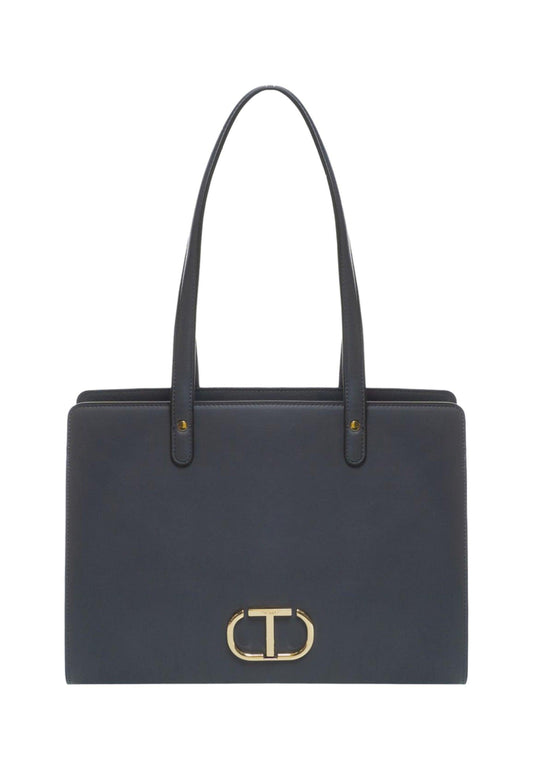 TWINSET Top Handle Borsa Rigida Blue Grey 232TB7070 - Sandrini Calzature e Abbigliamento