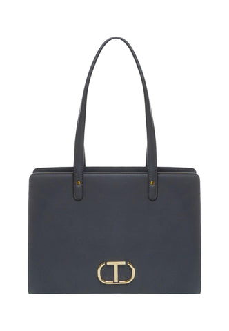 TWINSET Top Handle Borsa Rigida Blue Grey 232TB7070 - Sandrini Calzature e Abbigliamento
