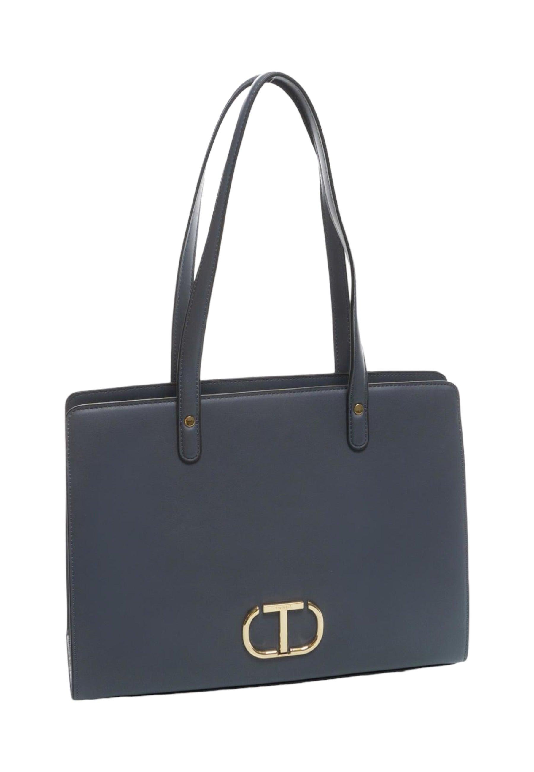 TWINSET Top Handle Borsa Rigida Blue Grey 232TB7070 - Sandrini Calzature e Abbigliamento