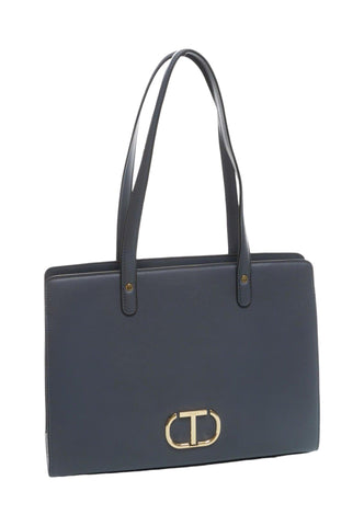 TWINSET Top Handle Borsa Rigida Blue Grey 232TB7070 - Sandrini Calzature e Abbigliamento