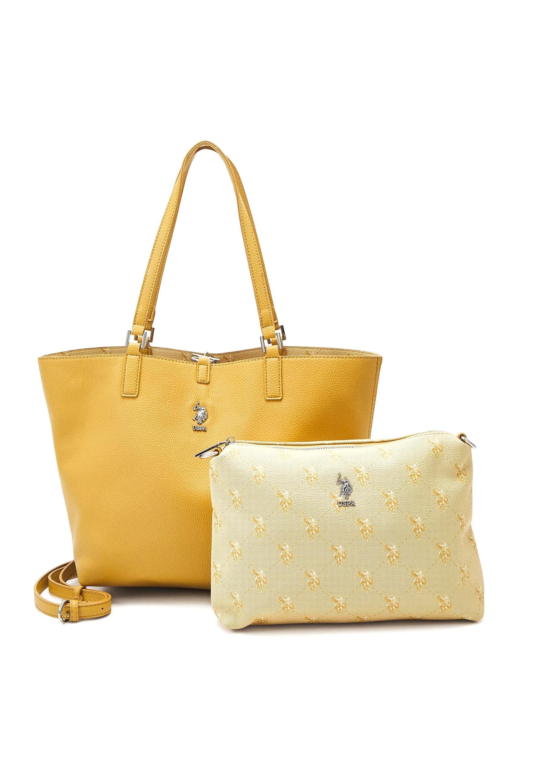 U.S. POLO ASSN. Malibu Borsa Shopping Con Pochette Mustard BEUM15737WVG302 - Sandrini Calzature e Abbigliamento