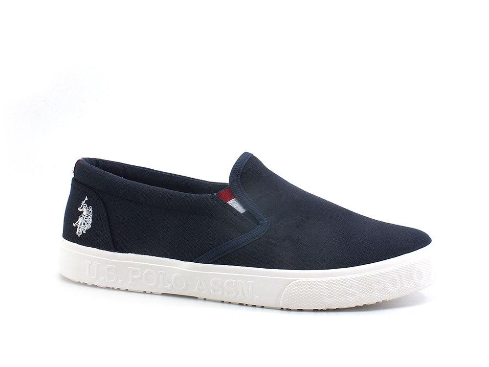 U.S. POLO ASSN. Mocassino Slip On Canvas Blu Medievale - Sandrini Calzature e Abbigliamento