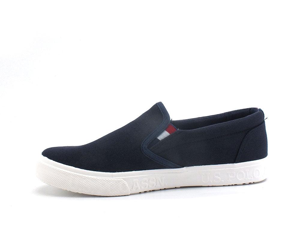 U.S. POLO ASSN. Mocassino Slip On Canvas Blu Medievale - Sandrini Calzature e Abbigliamento