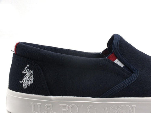 U.S. POLO ASSN. Mocassino Slip On Canvas Blu Medievale - Sandrini Calzature e Abbigliamento