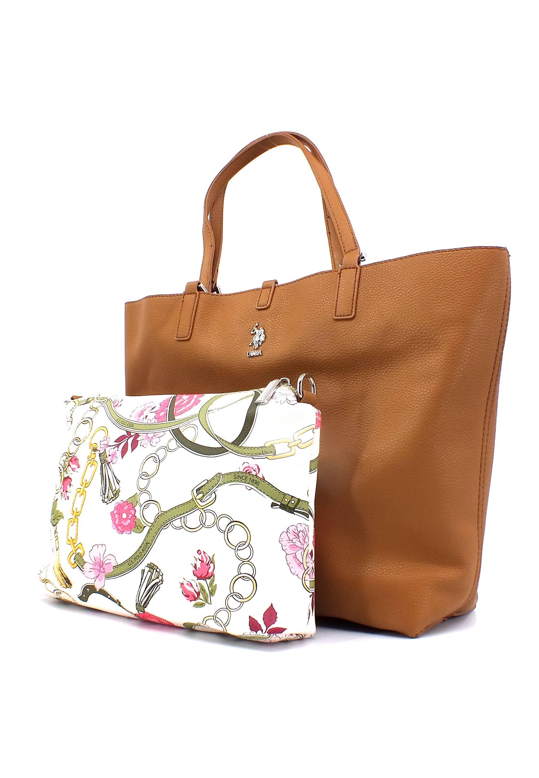 U.S. POLO ASSN. Rogersiville Borsa Shopping Con Pochette Tan BEURR6000WVG521 - Sandrini Calzature e Abbigliamento