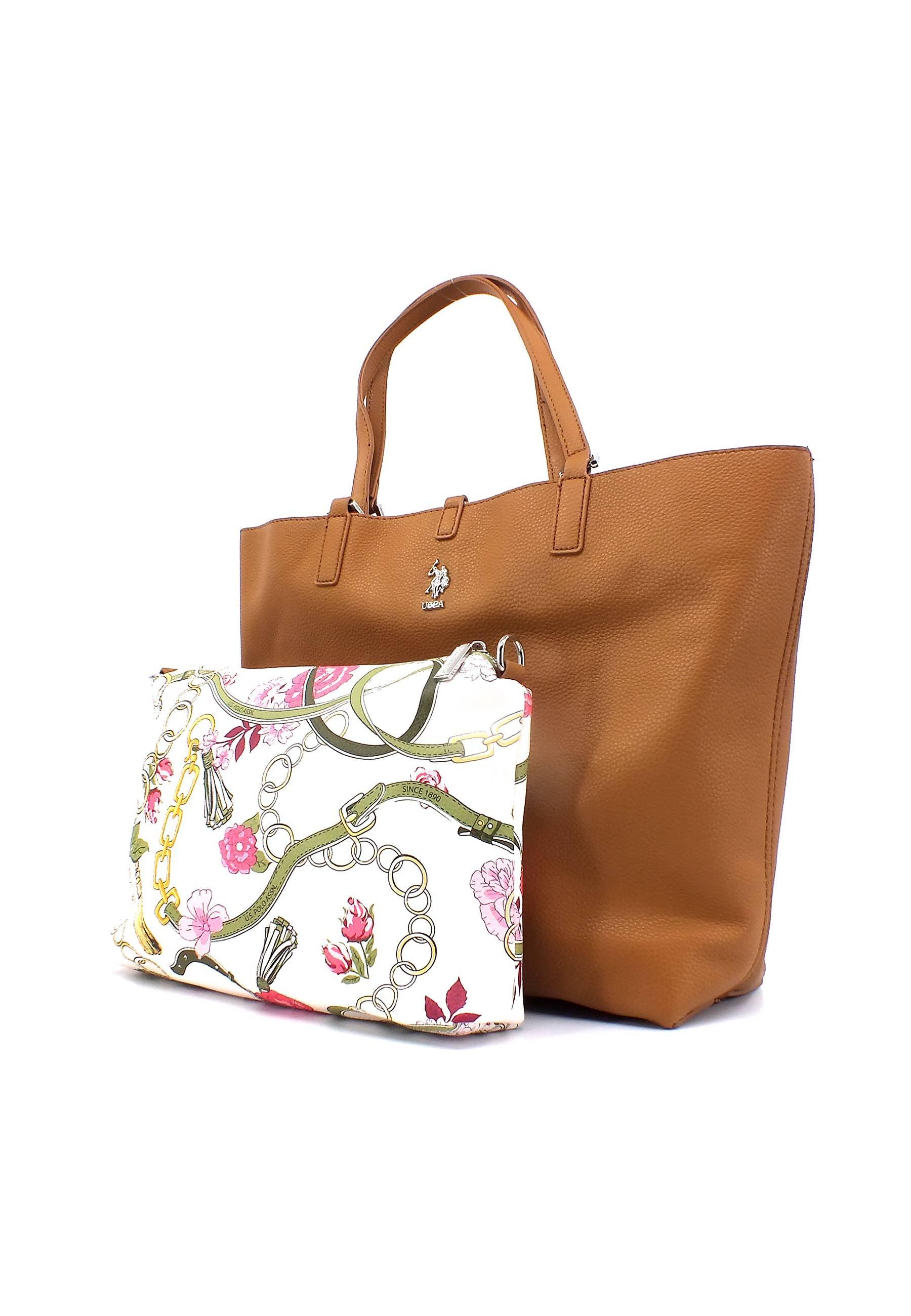 U.S. POLO ASSN. Rogersiville Borsa Shopping Con Pochette Tan BEURR6001WVG521 - Sandrini Calzature e Abbigliamento