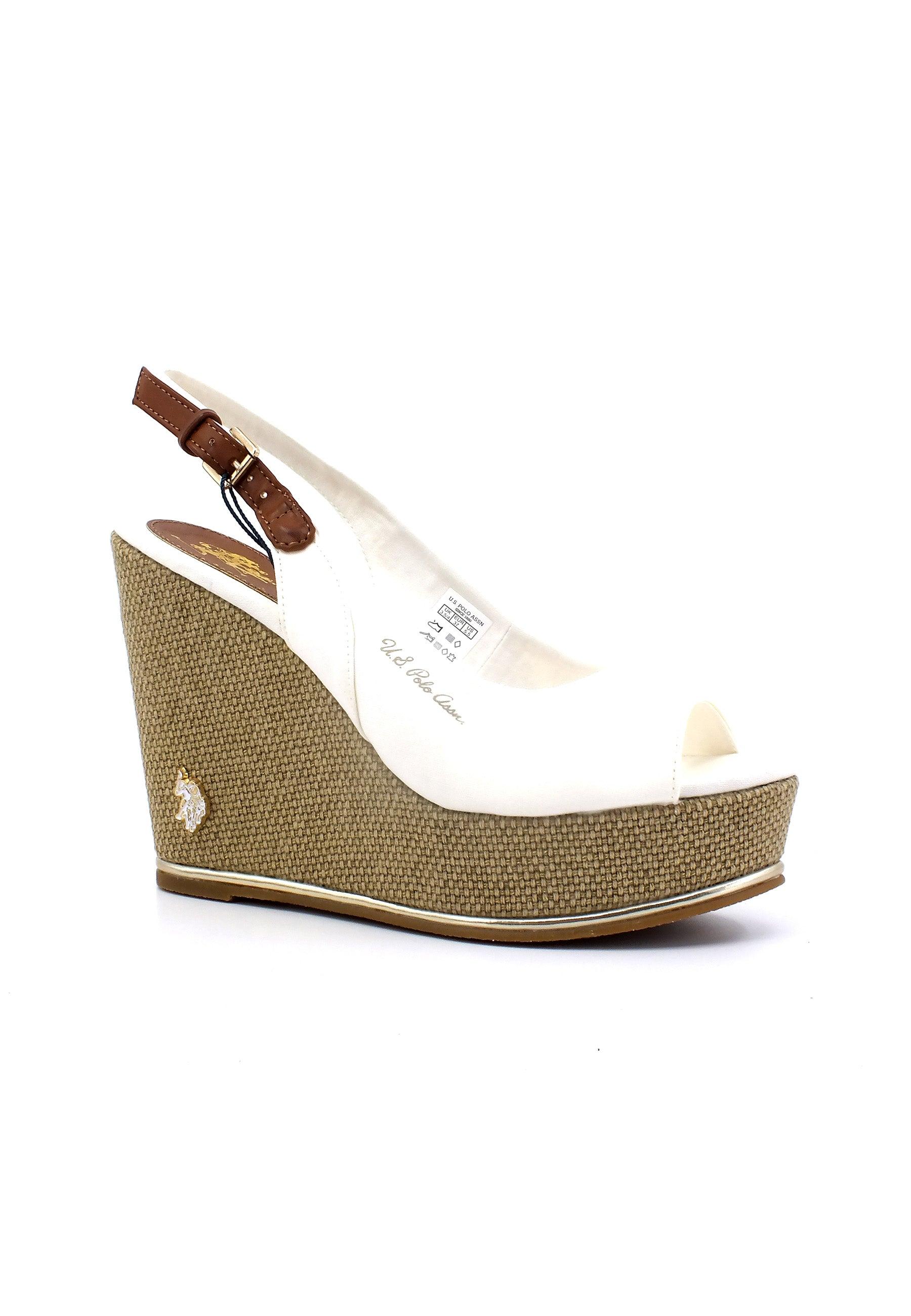 U.S. POLO ASSN. Sandalo Zeppa Donna White AYLIN013 - Sandrini Calzature e Abbigliamento
