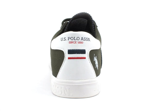 U.S. POLO ASSN. Sneaker Canvas Bande Dark Olive MARCS030 - Sandrini Calzature e Abbigliamento