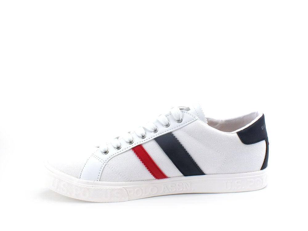 U.S. POLO ASSN. Sneaker Canvas Logo Bianco - Sandrini Calzature e Abbigliamento