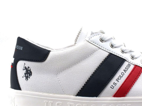U.S. POLO ASSN. Sneaker Canvas Logo Bianco - Sandrini Calzature e Abbigliamento