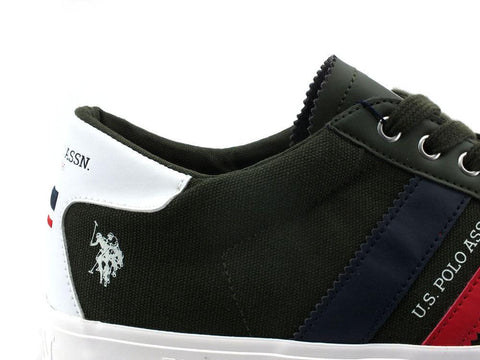 U.S. POLO ASSN. Sneaker Canvas Logo Verde Scuro - Sandrini Calzature e Abbigliamento