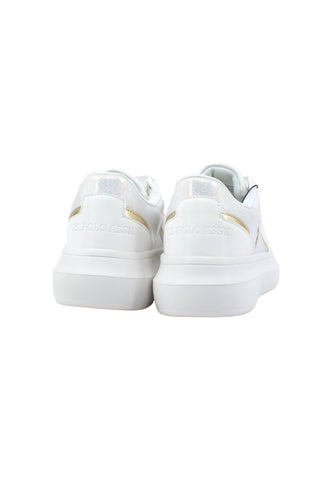 U.S. POLO ASSN. Sneaker Donna White Gold HELIS012 - Sandrini Calzature e Abbigliamento