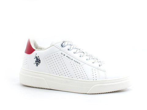 U.S. POLO ASSN. Sneaker Logo Bicolor Bianco Rosso - Sandrini Calzature e Abbigliamento