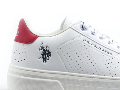 U.S. POLO ASSN. Sneaker Logo Bicolor Bianco Rosso - Sandrini Calzature e Abbigliamento