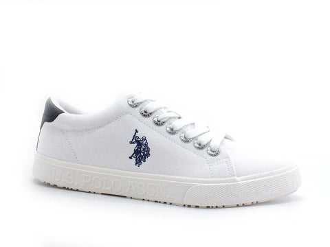 U.S. POLO ASSN. Sneaker Logo Canvas Bianco - Sandrini Calzature e Abbigliamento