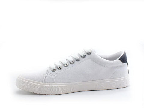 U.S. POLO ASSN. Sneaker Logo Canvas Bianco - Sandrini Calzature e Abbigliamento