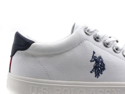 U.S. POLO ASSN. Sneaker Logo Canvas Bianco - Sandrini Calzature e Abbigliamento