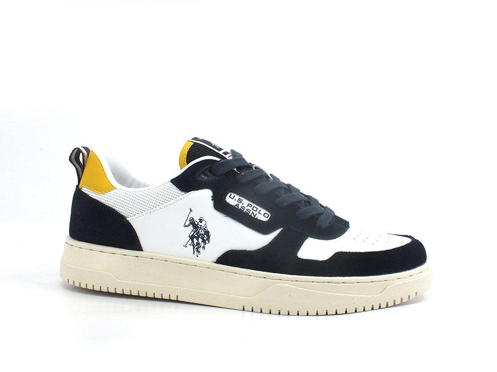 U.S. POLO ASSN. Sneaker Logo Eco Suede Bianco Blu - Sandrini Calzature e Abbigliamento