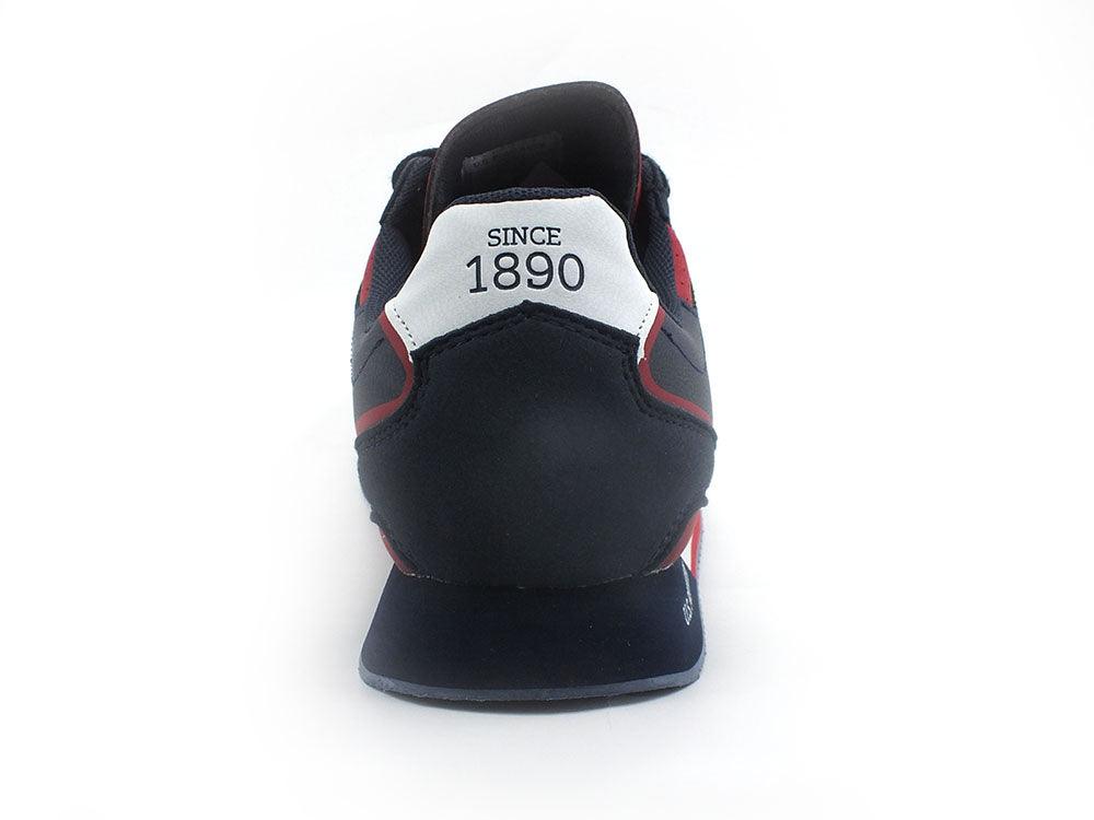 U.S. POLO ASSN. Sneaker Logo Eco Suede Blu Medievale Rosso - Sandrini Calzature e Abbigliamento