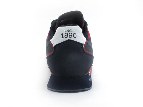 U.S. POLO ASSN. Sneaker Logo Eco Suede Blu Medievale Rosso - Sandrini Calzature e Abbigliamento