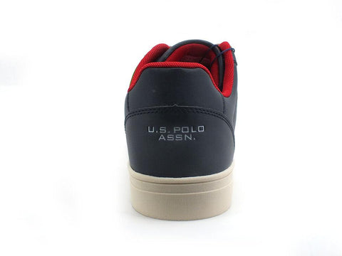 U.S. POLO ASSN. Sneaker Logo Pelle Blu Medievale Rosso - Sandrini Calzature e Abbigliamento