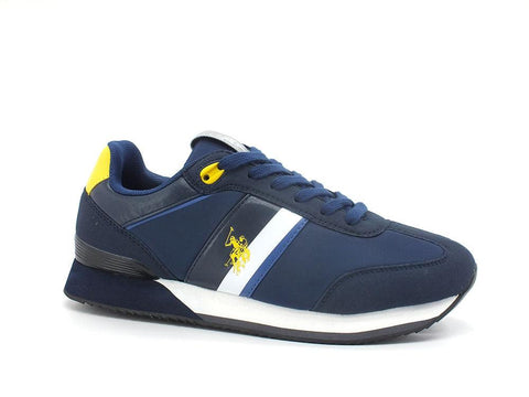 U.S. POLO ASSN. Sneaker Logo Printed Blu Giallo - Sandrini Calzature e Abbigliamento