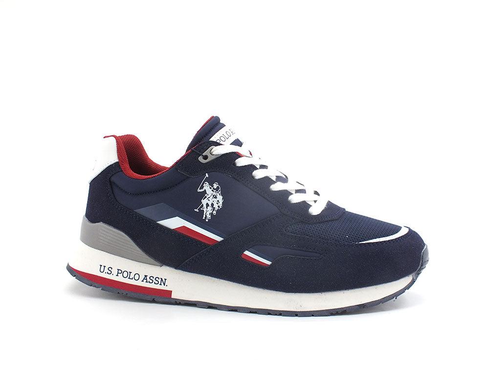 U.S. POLO ASSN. Sneaker Logo Textile Blu Bianco - Sandrini Calzature e Abbigliamento