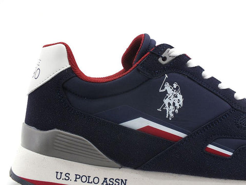U.S. POLO ASSN. Sneaker Logo Textile Blu Bianco - Sandrini Calzature e Abbigliamento