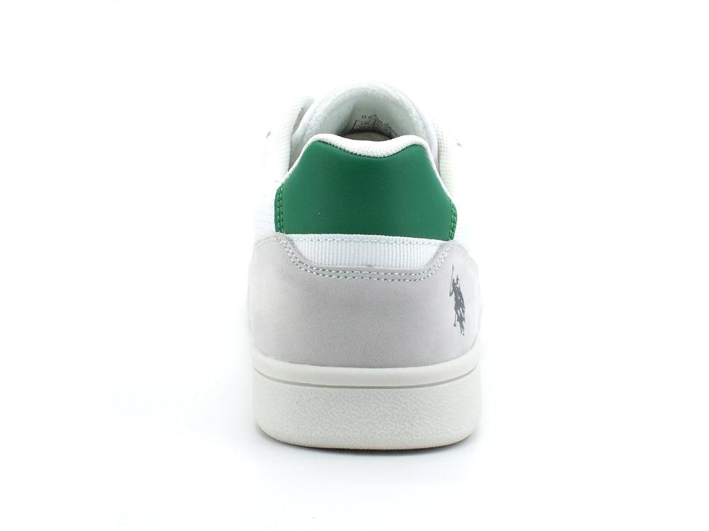 U.S. POLO ASSN. Sneaker Pelle Mesh Bianco Verde - Sandrini Calzature e Abbigliamento