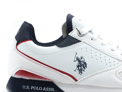 U.S. POLO ASSN. Sneaker Pelle Tricolor Bianco - Sandrini Calzature e Abbigliamento