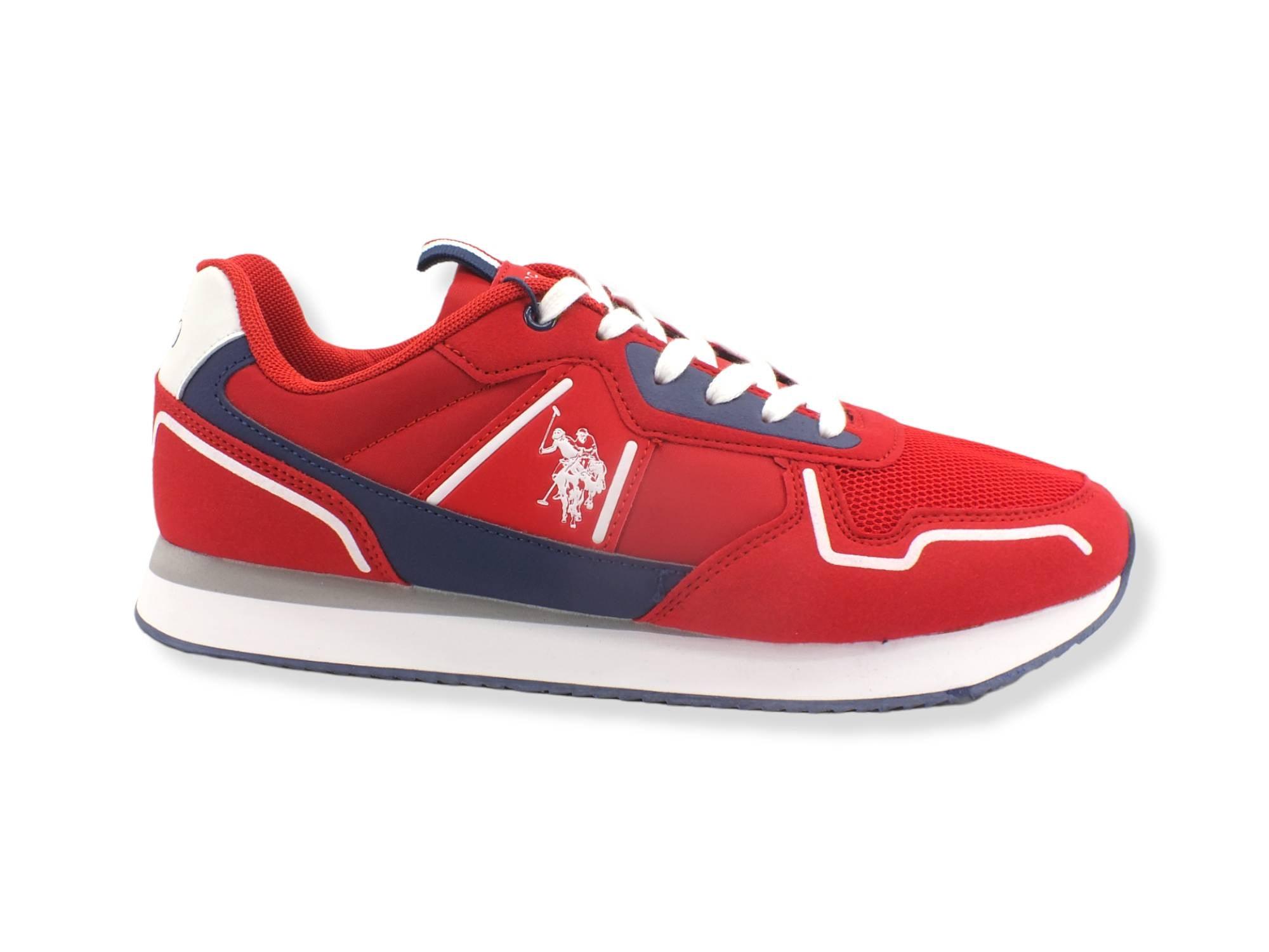 U.S. POLO ASSN. Sneaker Running EcoSuede Nylon Rosso Barbados Cherry NOBIL004 - Sandrini Calzature e Abbigliamento