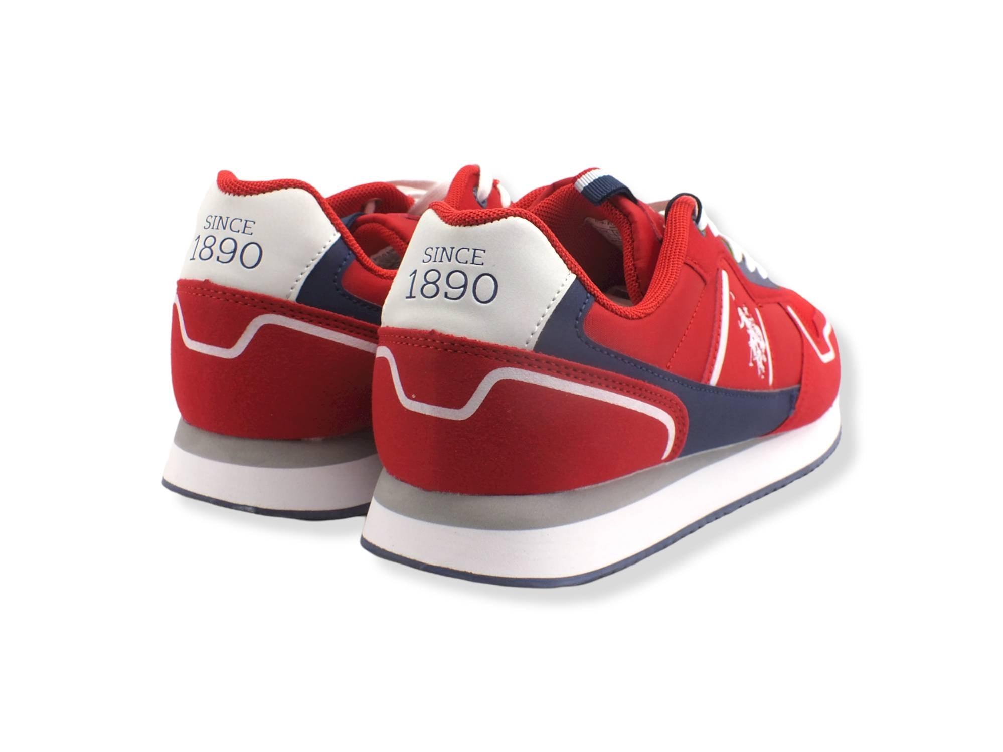 U.S. POLO ASSN. Sneaker Running EcoSuede Nylon Rosso Barbados Cherry NOBIL004 - Sandrini Calzature e Abbigliamento