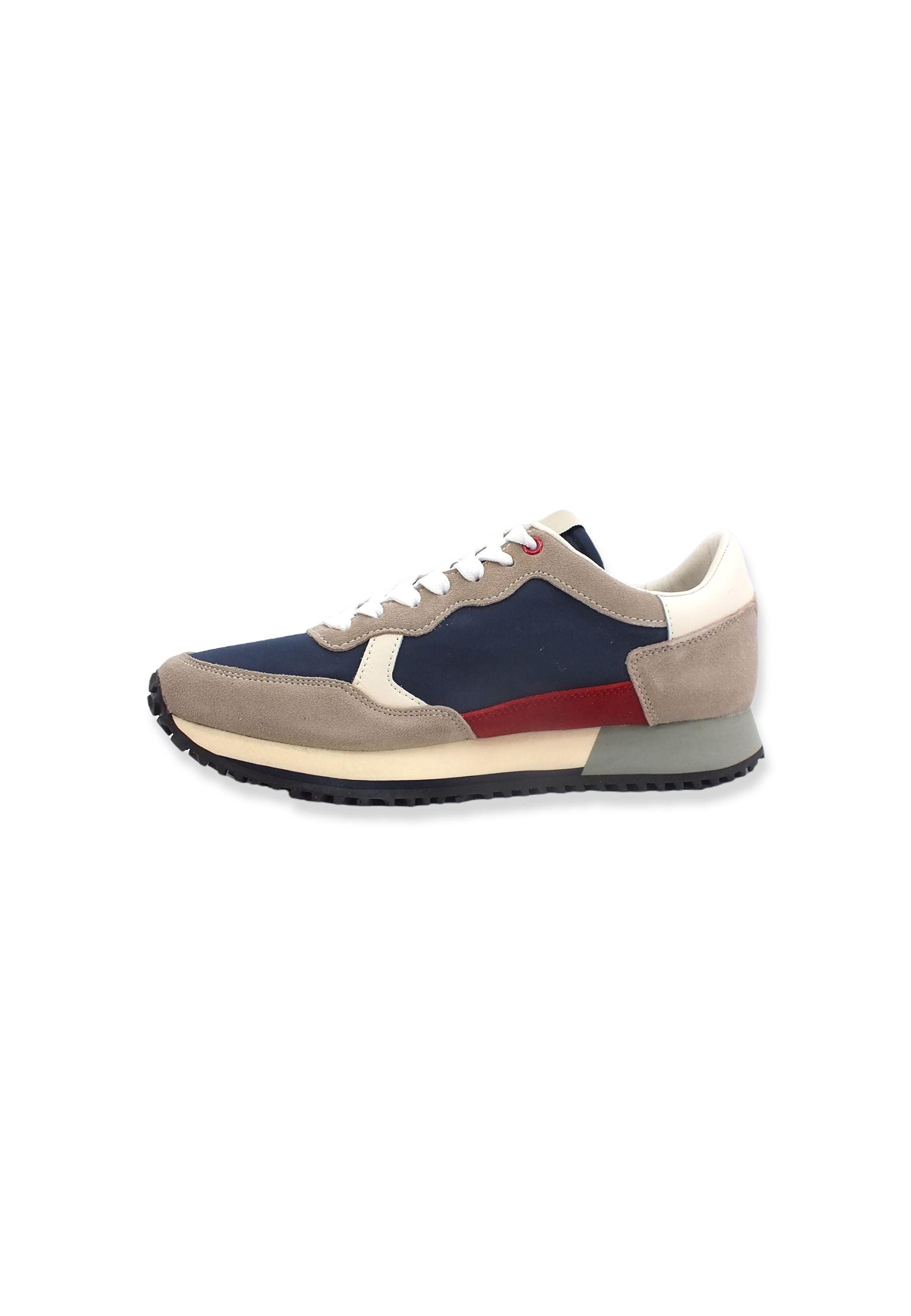 U.S. POLO ASSN. Sneaker Running Uomo Beige Taupe Dark Blue CLEEF003 - Sandrini Calzature e Abbigliamento