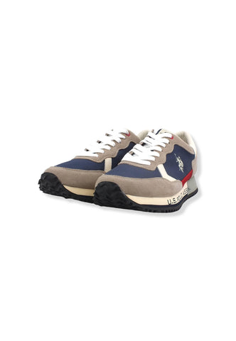 U.S. POLO ASSN. Sneaker Running Uomo Beige Taupe Dark Blue CLEEF003 - Sandrini Calzature e Abbigliamento