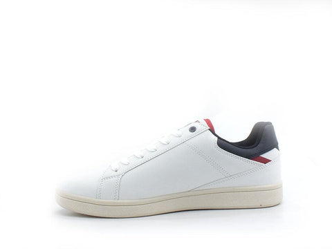 U.S. POLO ASSN. Sneaker Textile Logo Retro Bianco Blu - Sandrini Calzature e Abbigliamento