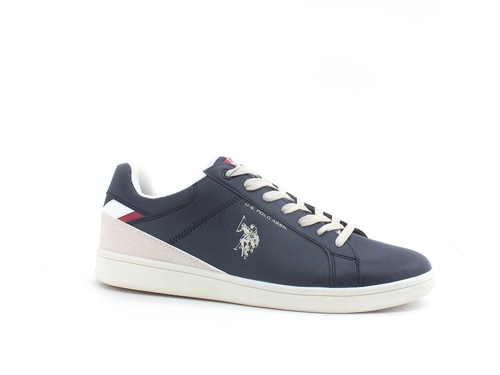 U.S. POLO ASSN. Sneaker Textile Logo Retro Blu Bianco - Sandrini Calzature e Abbigliamento