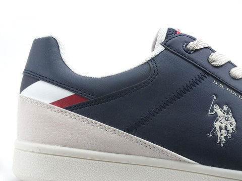 U.S. POLO ASSN. Sneaker Textile Logo Retro Blu Bianco - Sandrini Calzature e Abbigliamento