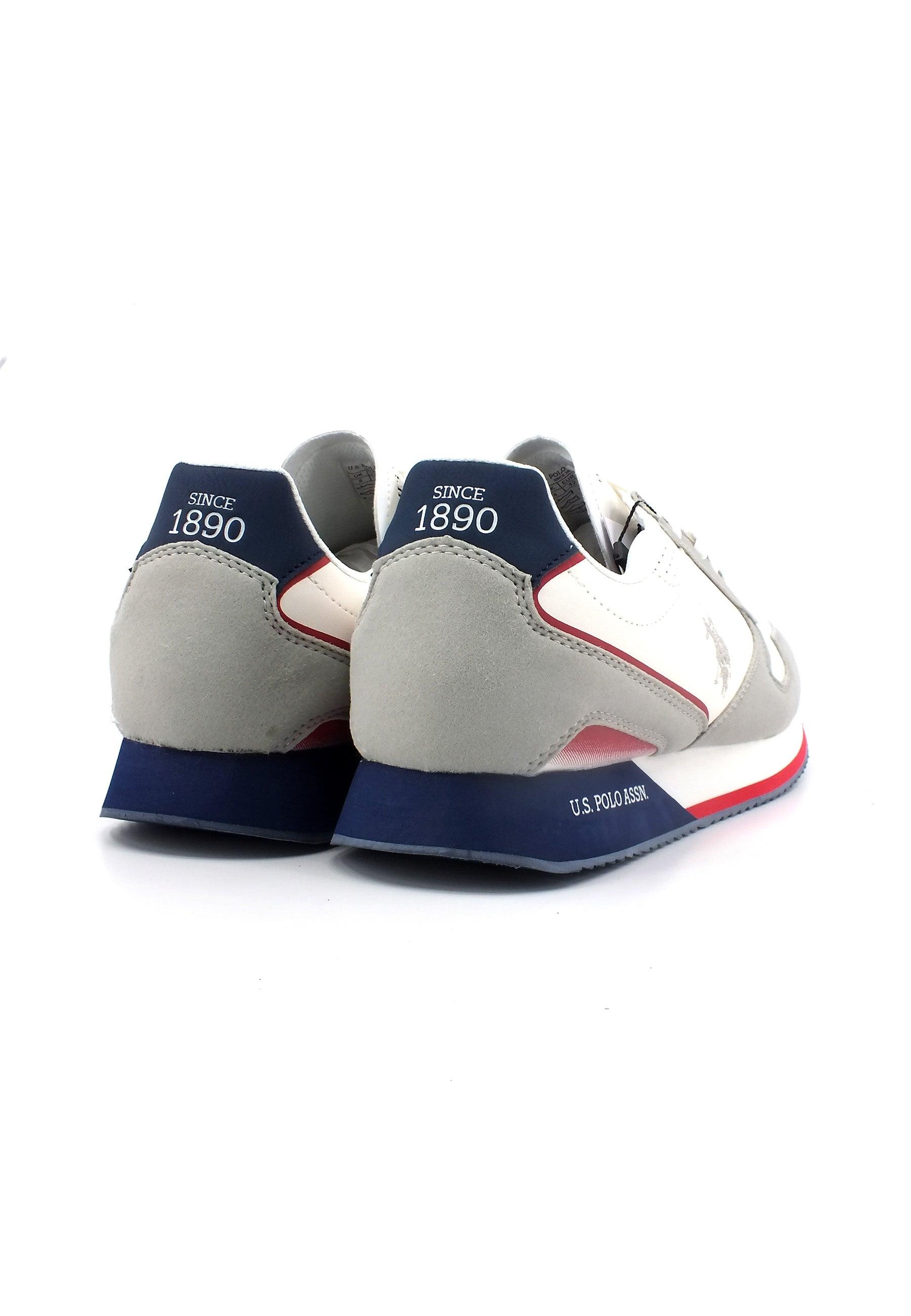 U.S. POLO ASSN. Sneaker Uomo White Blue NOBIL003 - Sandrini Calzature e Abbigliamento
