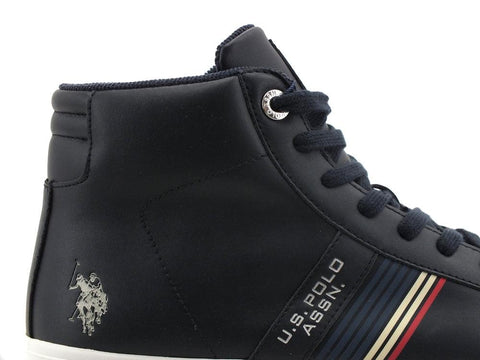 U.S. POLO Sneaker Hi Eco Leather Dark Blue MARCS002 - Sandrini Calzature e Abbigliamento