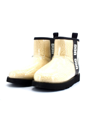 UGG Classic Clear Mini Stivaletto Pelo Donna Natural Black W1113190 - Sandrini Calzature e Abbigliamento