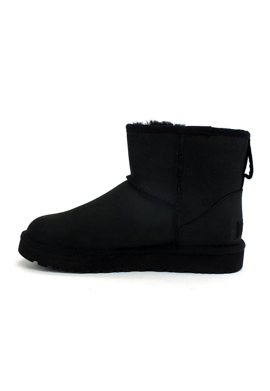 UGG Classic Mini Leather Stivaletto Pelle Donna Black W1016558 - Sandrini Calzature e Abbigliamento
