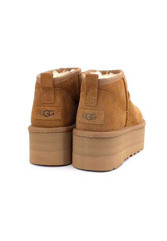 UGG Classic Ultra Mini Platform Stivaletto Pelo Donna Chestnut W1135092 - Sandrini Calzature e Abbigliamento