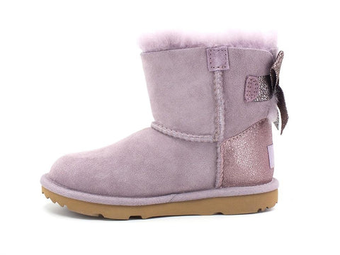 UGG K Mini Bailey Bow Glitz Stivaletto Pelo Shadow K1123617K - Sandrini Calzature e Abbigliamento