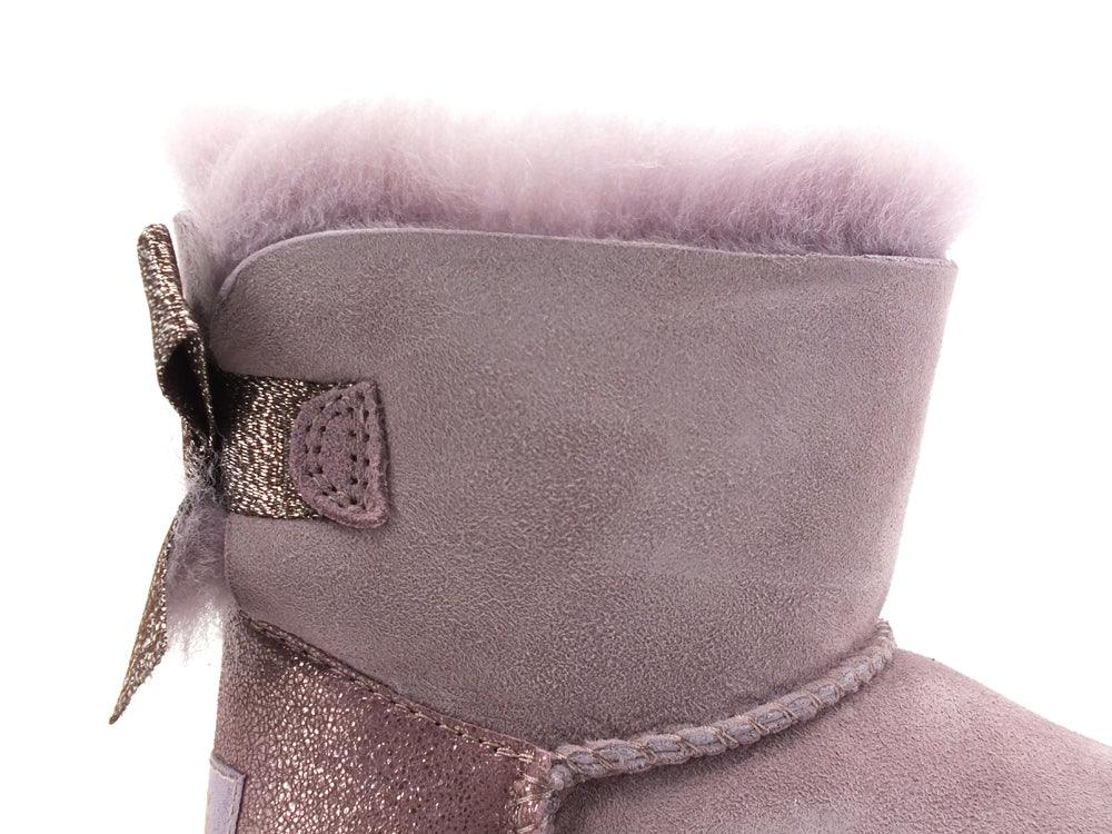 UGG K Mini Bailey Bow Glitz Stivaletto Pelo Shadow K1123617K - Sandrini Calzature e Abbigliamento