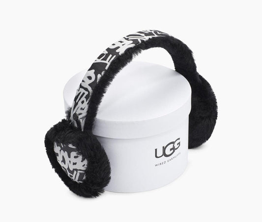 UGG W All Weather Tech Earmuff Paraorecchie Musica Black White 18791 - Sandrini Calzature e Abbigliamento